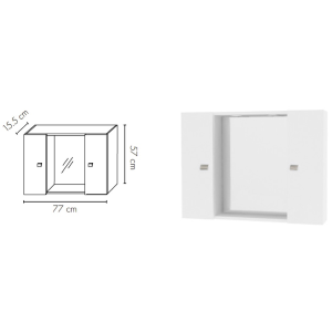 Specchiera 2 ante 77x57 bianca