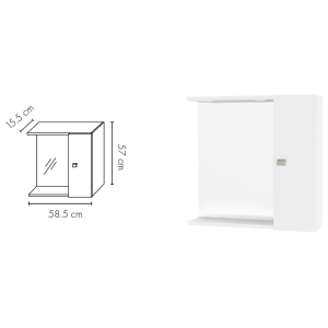 Specchiera 1 anta 58,5x57 bianca