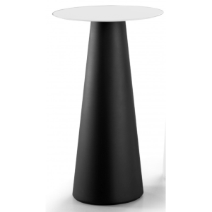Tavolo Alto Fura Table Nero perla piano bianco