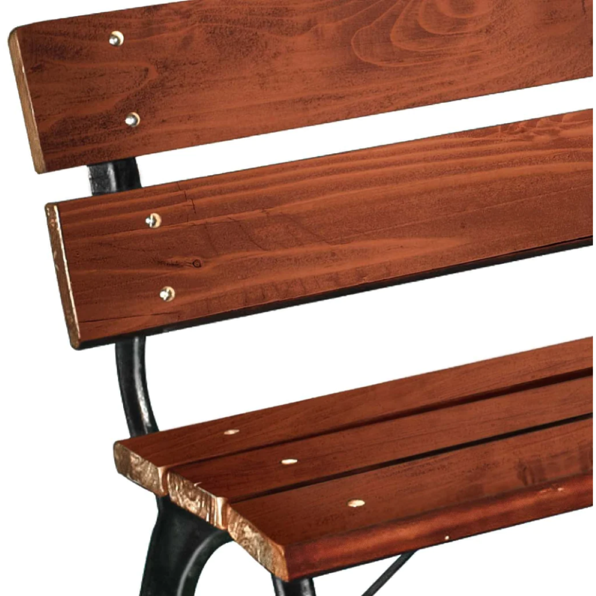 Panchina Da Giardino In Stile Ghisa Con Doghe In Legno – Dimensioni 122x32 Cm, Colore Naturale/Nero