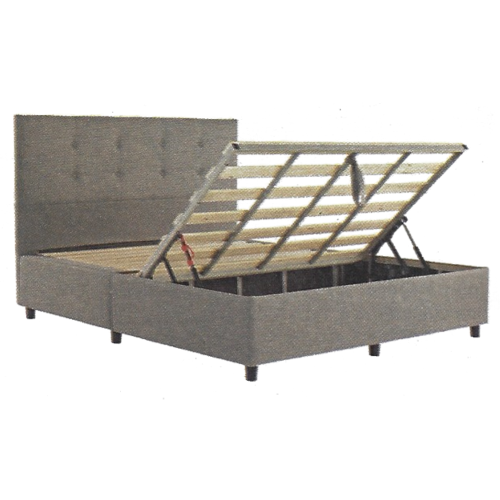 Letto una piazza e mezza imbottito 120x200 cm in tessuto grigio - Beley