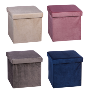 Pouf pieghevole in velluto cm 38x38x38H Col Ass