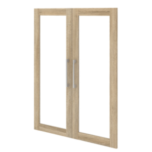 Coppia ante vetro quercia cm 84X105H Linea Prima Ufficio