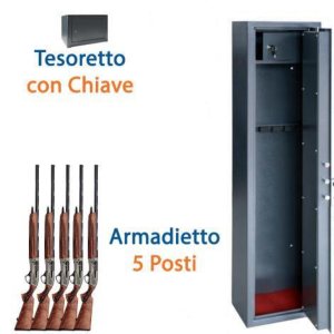 Armadio portafucili 5P con tesoretto 