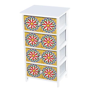 Cassettiera 4 cassetti 40x30x71h decoro Sicilia