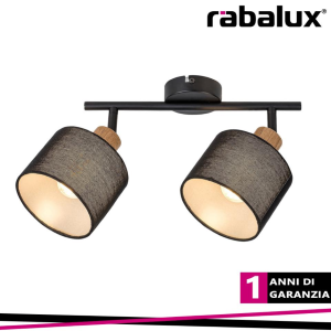 Miguel, Indoor Metal+Wood Spot Lamp, E14 2X Max 40W, D12Xh9C