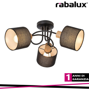 Miguel, Indoor Metal+Wood Spot Lamp, E14 3X Max 40W, D12Xh9C