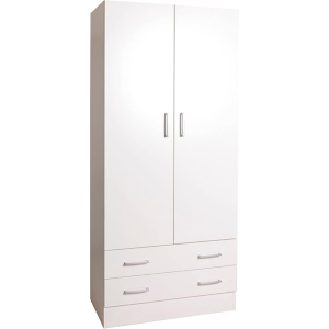 Armadio 2 ante + 2 cassetti 82x46x184,3 Bianco