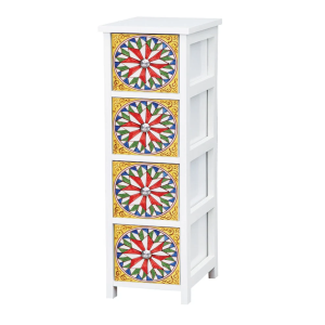 Cassettiera 4 cassetti 20,5x28x71h decoro Sicilia