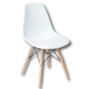 Sedia Standy Wood in polipropilene bianca