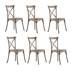 Set 6 Sedia Tiffany polipropilene Tortora