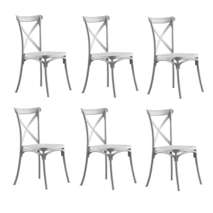 Set 6 Sedia Tiffany polipropilene Bianco