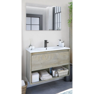 Mobile Bagno Sospeso Rovere Alaska 1 cassetto Cm 80x45x86H