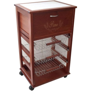 Carrello V Portapane noce