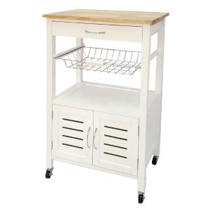 Carrello Cucina  Mdf+Le Pino Bco/Nat 56X36X85 River