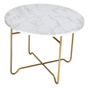 Tavolino Emma Bianco/Oro 55X55X40