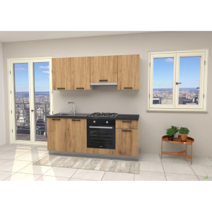 Cucina Gourmet 195 Rovere con top antracite