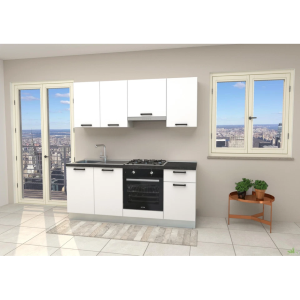 Cucina Gourmet 195 Bianco con top antracite