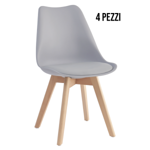 Sedia Nordik Grigio set 4 pezzi