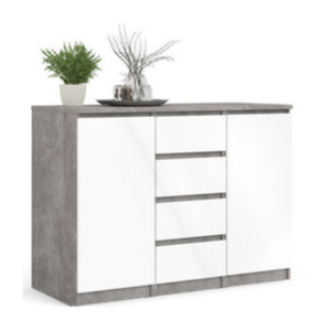 Credenza multiuso 2 ante + 4 cassetti Naia 