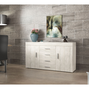 Madia 2 ante + 4 Cassetti 153X40X85 Bianco Venato K083