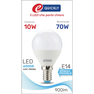 Lampada sfera P45 linea Classic LED E14 10w 6000K