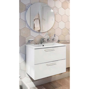 Mobile bagno Eco kit 80 2 cassetti bianco lucido 80x45x50h