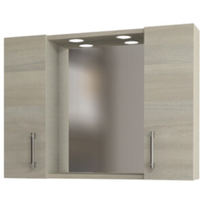 Specchio da bagno 960 a 2 ante rovere grigio