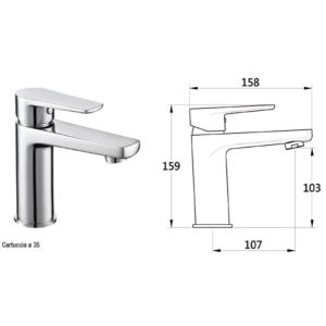 Monocomando lavabo s1000 70sette