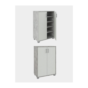 Mobile Basso 2A Multiuso 60X35X90 Cm Cemento/Bianco