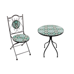 C Set Tavolo Tondo Mosaico C/2 Sedie Saint Tropez