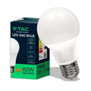 Lampadina LED A60 E27 8.5W Plastic Bulb 6500K