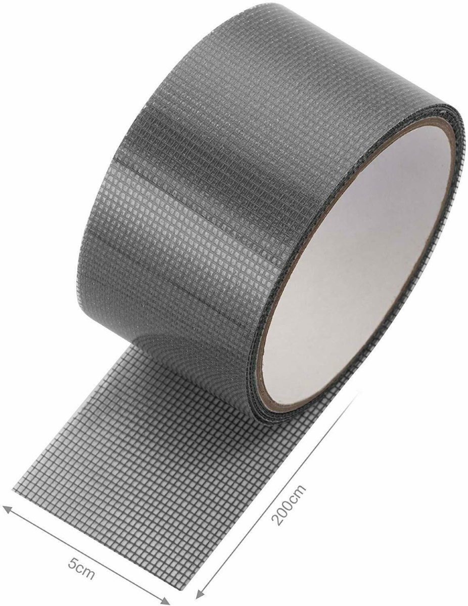 Nastro Ripara Zanzariere In Fibra Di Vetro - 2 Rotoli Da 5x200 Cm, Grigio, Adesivo Forte E Impermeabile - Foto 8