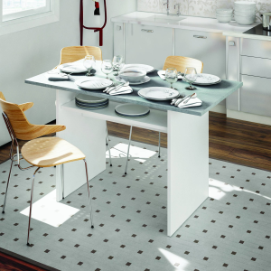 Tavolo Consolle 120X35/70 Cemento / Bianco