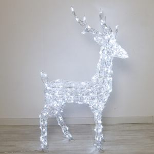 Renna 3D H105 Acr/Mor.180Led Bianco