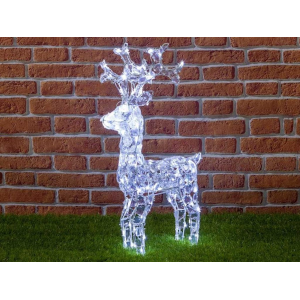 Renna Cristalli 100 Led Bianco 3D