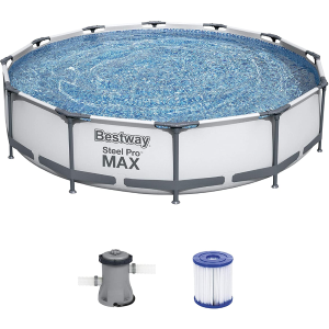 Piscina CM 366X76H Mod. 56416 Tonda Steel pro Max con pompa filtro LT. 6473