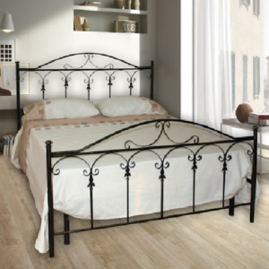 Letto Ferro Battuto 1 1/2 P. Nero Oro