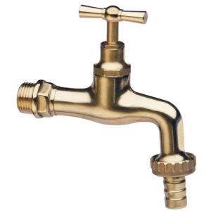 Rubinetto Ottone Lucido 1/2" con portagomma