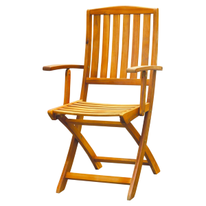 Sedia pieghevole con bracci acacia 56x53x96h