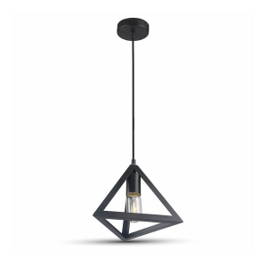 Lampadario con Portalampada Geometrico Opaca Nero 3D Rotondo