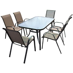 Sedia in acciaio con bracci tessuto in textilene (1pz)
