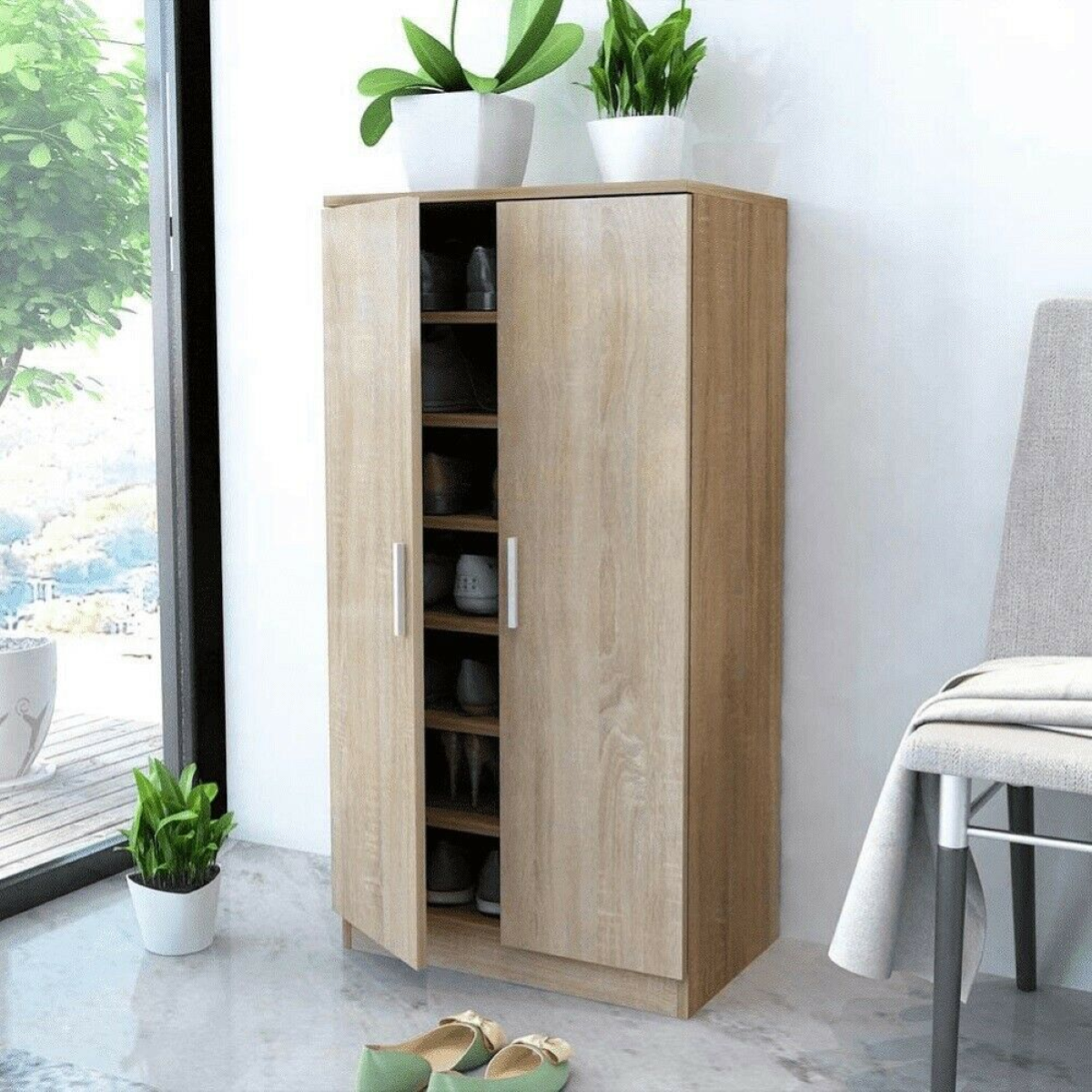 Habitdesign Scarpiera 2 ante 6 ripiani mobile armadio portascarpe elegante in più colori 