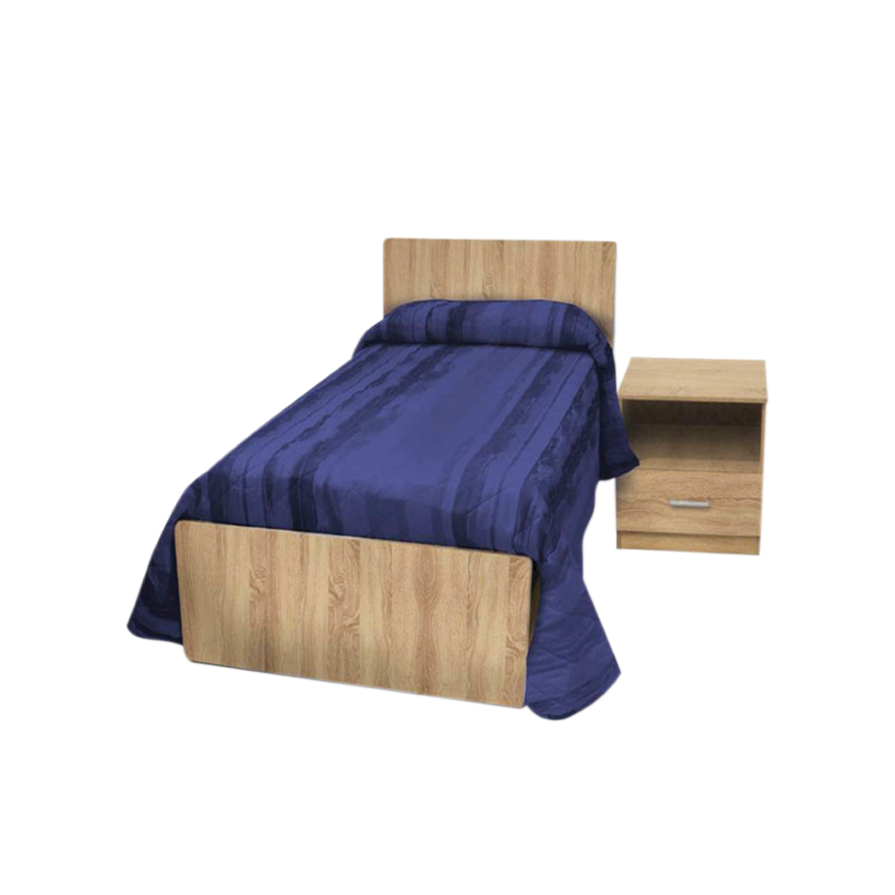 Letto singolo con comodino un cassetto incluso lettino in Kit facile montaggio