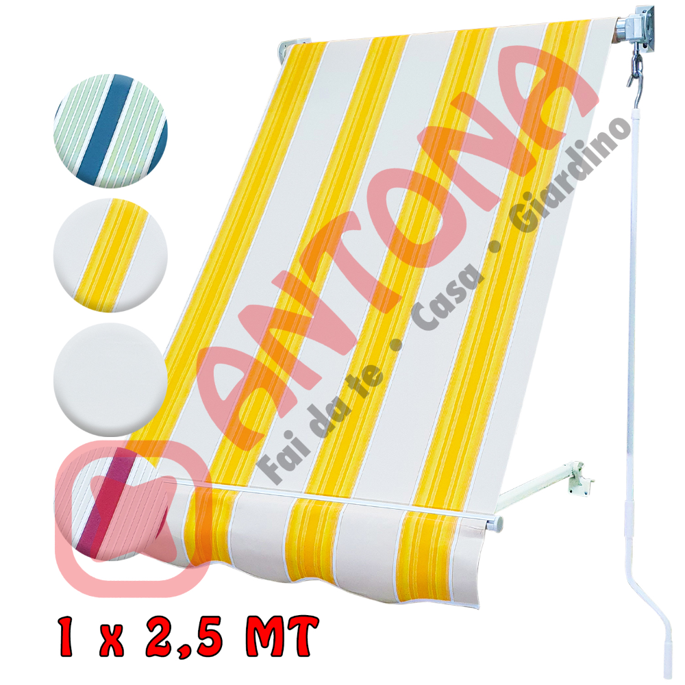 VivaGarden Tenda Da Sole Da Esterno A Bracci Avvolgibile 400x250 Cm Per Porta Colore Beige - D45151C2 - Foto 12